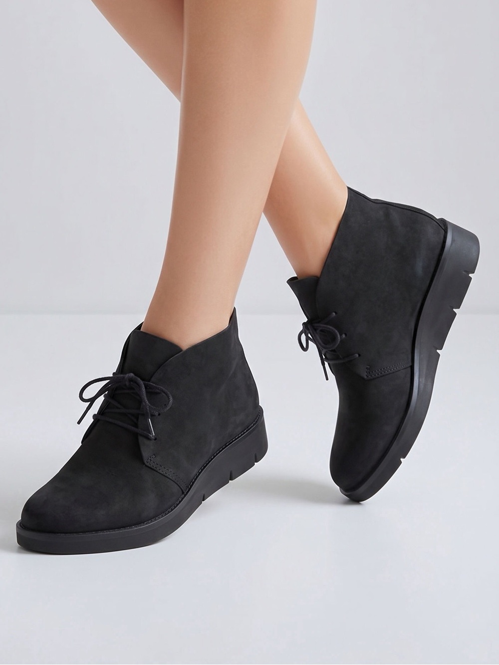 Ecco Suede Laced Booties, Sz 41